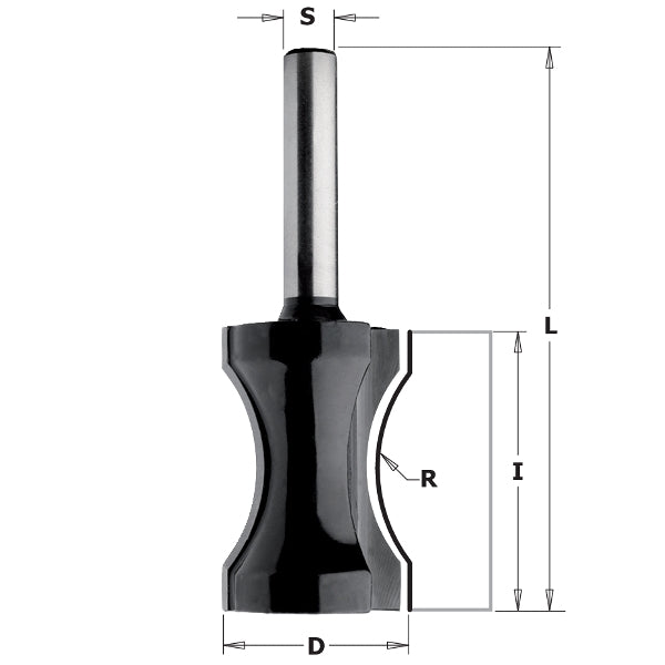 CMT 85411 Contractor Convex Edge Bit, 13/16-inch Diameter, 23/32-inch Radius, 1/4-inch Shank - Ace Tool Group - CMT