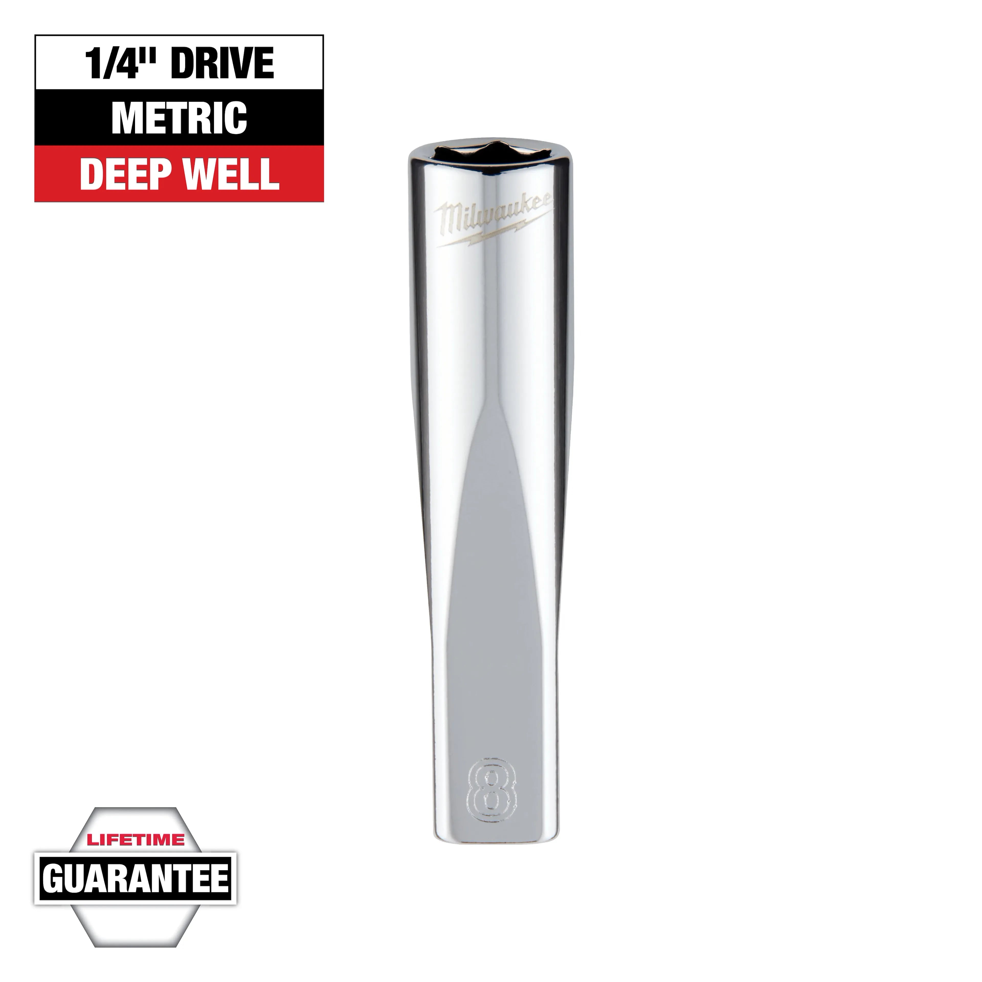 Milwaukee 45-34-9046 1/4 in. Drive 8mm Metric 6-Point Deep Socket - Ace Tool Group - Milwaukee
