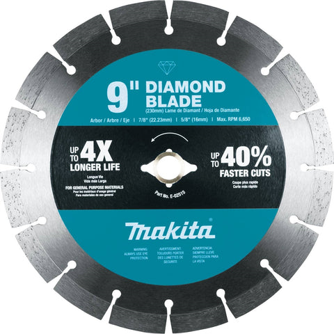 Makita E-02515 9in. Diamond Blade, Segmented GP - Ace Tool Group - Makita