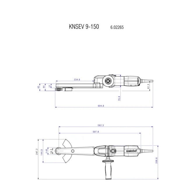 Metabo 602265620 KNSE 9-150 6" Variable Speed Fillet Weld Grinder kit- 900-3,800 RPM - 8.5 AMP w/Lock-on, Electronics, Accessory set - Ace Tool Group - Metabo