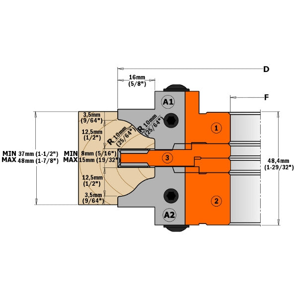 CMT 695.015.B1 Knife Pair Cutter Head Set - Ace Tool Group - CMT