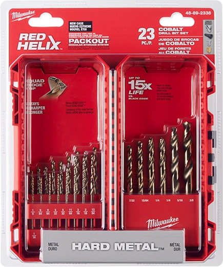 Milwaukee 48-89-2338 23 Pc RED HELIX Cobalt Drill Bit Set