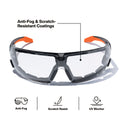 Klein 03608 Low-Profile Gasket Safety Glasses, Clear Lens - Ace Tool Group - Klein