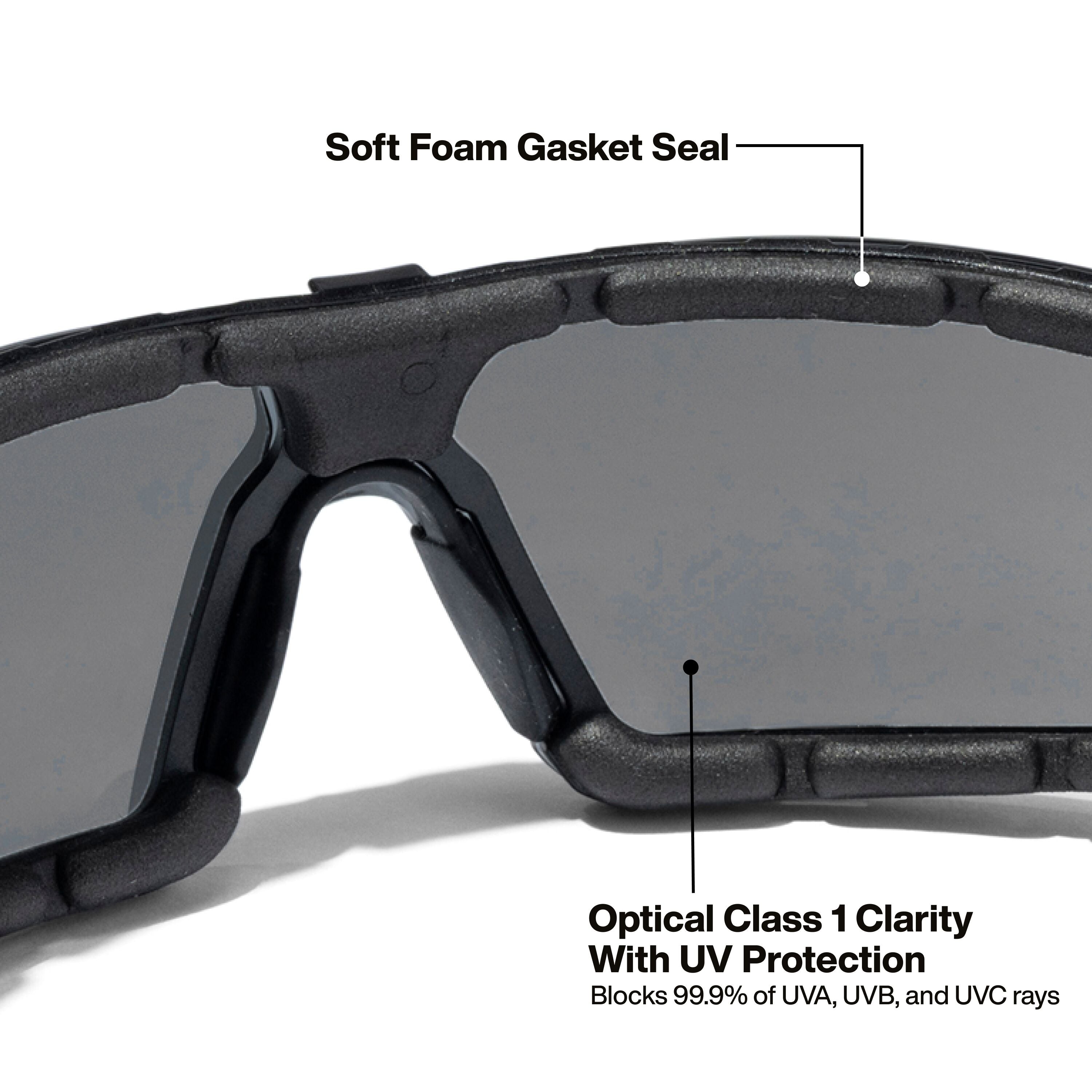Klein 03609 Low-Profile Gasket Safety Glasses, Gray Lens - Ace Tool Group - Klein