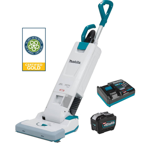 Makita GCV09L1 40V max XGT Brushless Cordless 1.3 Gallon HEPA Filter 15" Upright Vacuum Kit with one battery (8.0Ah) - Ace Tool Group - Makita