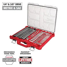 Milwaukee 48-22-9486 1/4" & 3/8"  106pc Ratchet and Socket Set in PACKOUT  - SAE & Metric - Ace Tool Group - Milwaukee