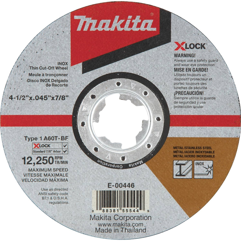 Makita E-00446 X-LOCK 4-1/2 x 7/8 in. Cut-Off Wheel - Ace Tool Group - Makita