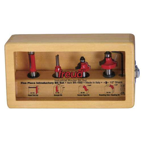 Freud Tools 5 Piece Introductory Set (1/2" Shank) - Ace Tool Group - Freud