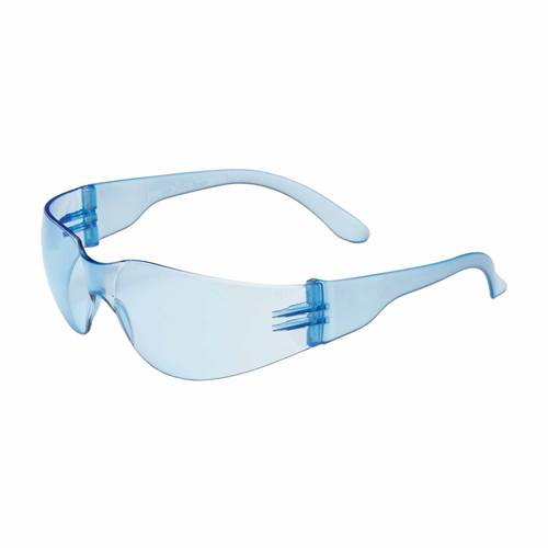 PIP 250-01-5503 Zenon Z12 Eyewear, Light Blue Polycarbonate Lens, Anti-Scratch, Rimless, Light Blue Temples, Molded Nose Bridge, 9.5 Base Curve Lens -12 Pack - Ace Tool Group - Protective Industrial Products