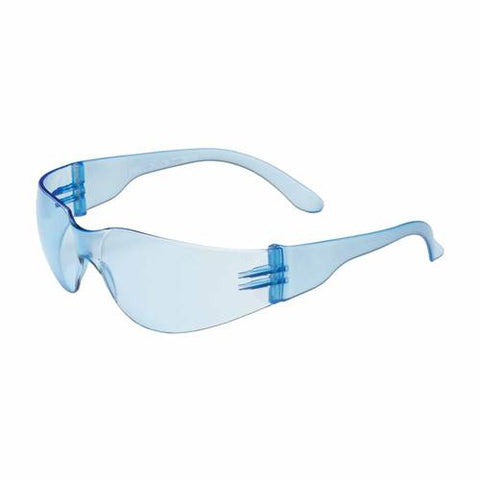 PIP 250-01-5503 Zenon Z12 Eyewear, Light Blue Polycarbonate Lens, Anti-Scratch, Rimless, Light Blue Temples, Molded Nose Bridge, 9.5 Base Curve Lens -12 Pack - Ace Tool Group - Protective Industrial Products