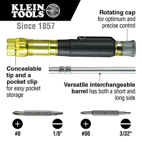 Klein 32614 Electronics Pocket Screwdriver 4-in-1 - Ace Tool Group - Klein