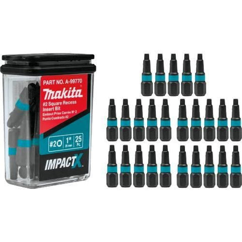 Makita A-99770 ImpactX #2 Square 1" Insert Bits - Ace Tool Group - Makita