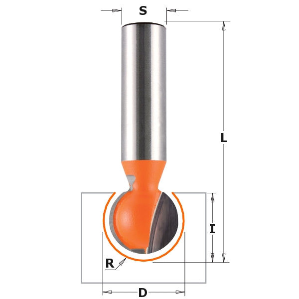 CMT 868.658.11 Ball End Bit, 5/16-Inch Radius, 1/2-Inch Shank - Ace Tool Group - CMT