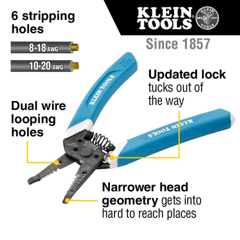 Klein K11095 Klein-Kurve Wire Stripper/Cutter, 8-20 - Ace Tool Group - Klein