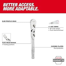 Milwaukee 48-22-9052 1/2" Drive 18" Flex Head Ratchet - Ace Tool Group - Milwaukee