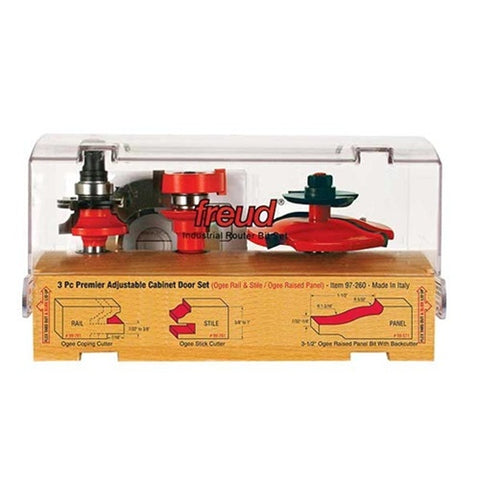 Freud Tools 3 Piece Premier Adjustable Cabinet Bit Set - Ace Tool Group - Freud