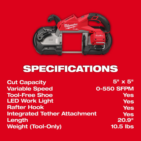 Milwaukee 2929-20 M18 FUEL Deep Cut Band Saw - Ace Tool Group - Milwaukee