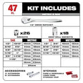 Milwaukee 48-22-9010 47 pc 1/2" Socket Wrench Set - SAE & Metric - Ace Tool Group - Milwaukee