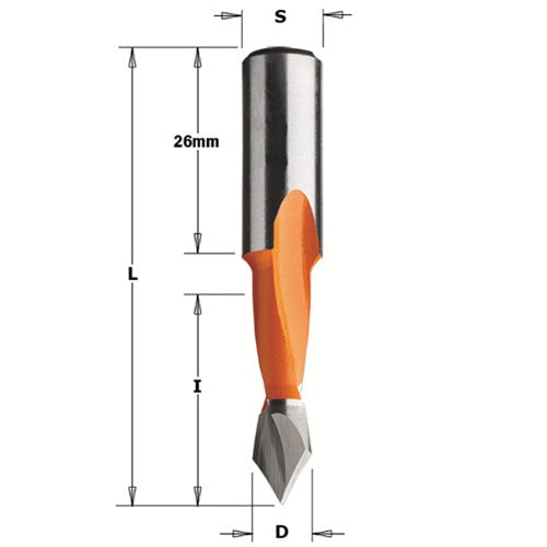 CMT 314.080.12 2 Flute Dowel Drill 8mm Diameter - Ace Tool Group - CMT