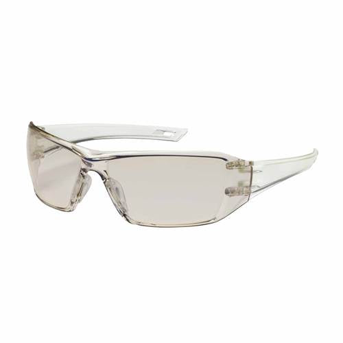 PIP 250-46-0226 Captain Eyewear, Indoor/Outdoor Blue Polycarbonate Lens, Anti-Scratch And Anti-Fog, Rimless, Clear Bayonet Temples, Non-Slip -12 Pack - Ace Tool Group - Protective Industrial Products