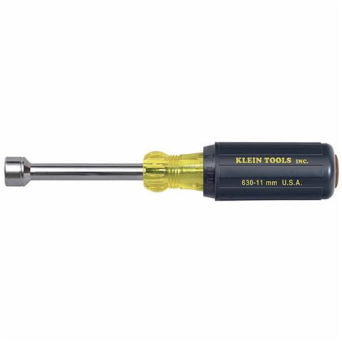 Klein Tools 630-11MM 11 mm Cushion-Grip Hollow-Shank Nut Driver - 3''-Shank - Ace Tool Group - Klein