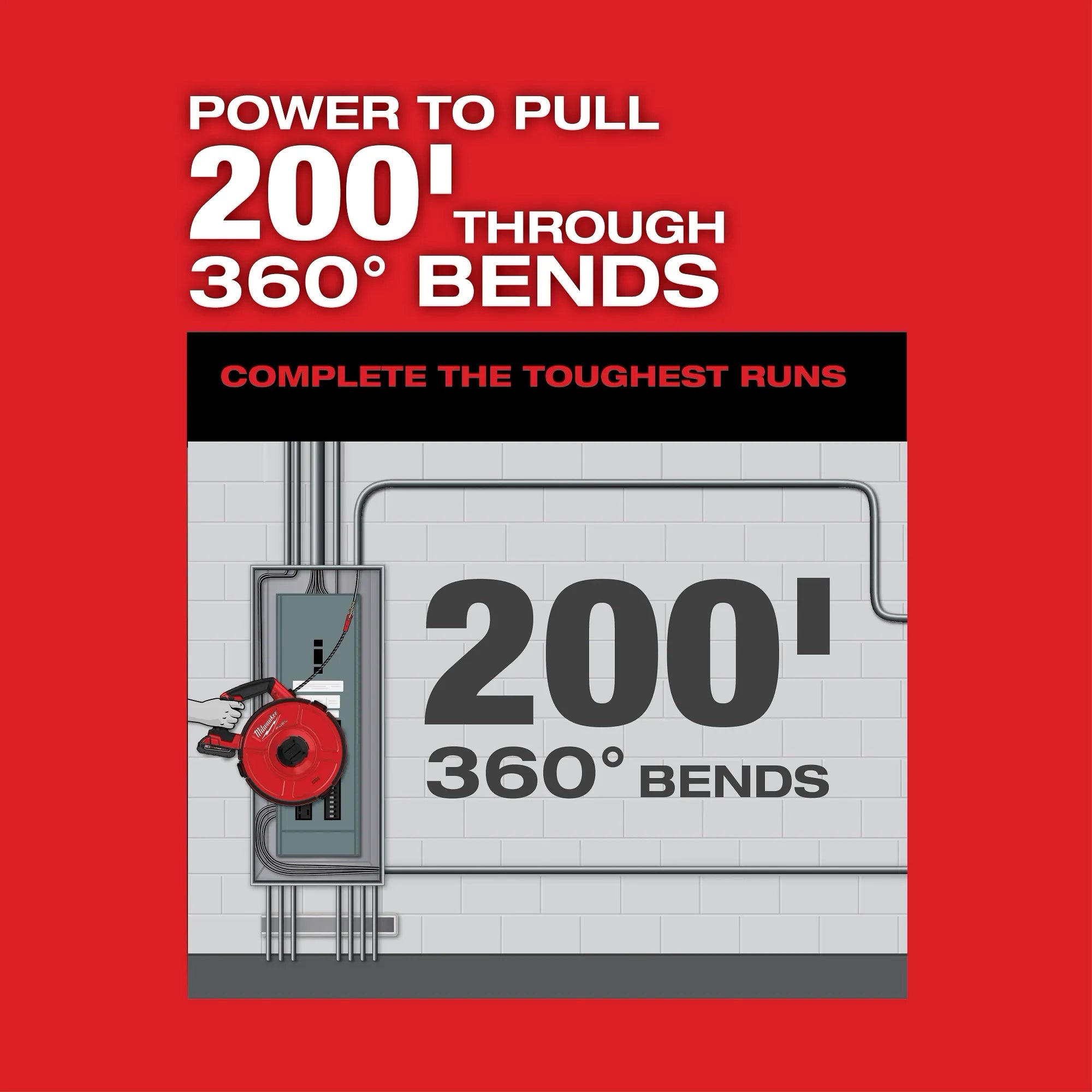 Milwaukee 2873A-22 M18 FUEL Angler 120' Steel Pulling Fish Tape Kit - Ace Tool Group - Milwaukee