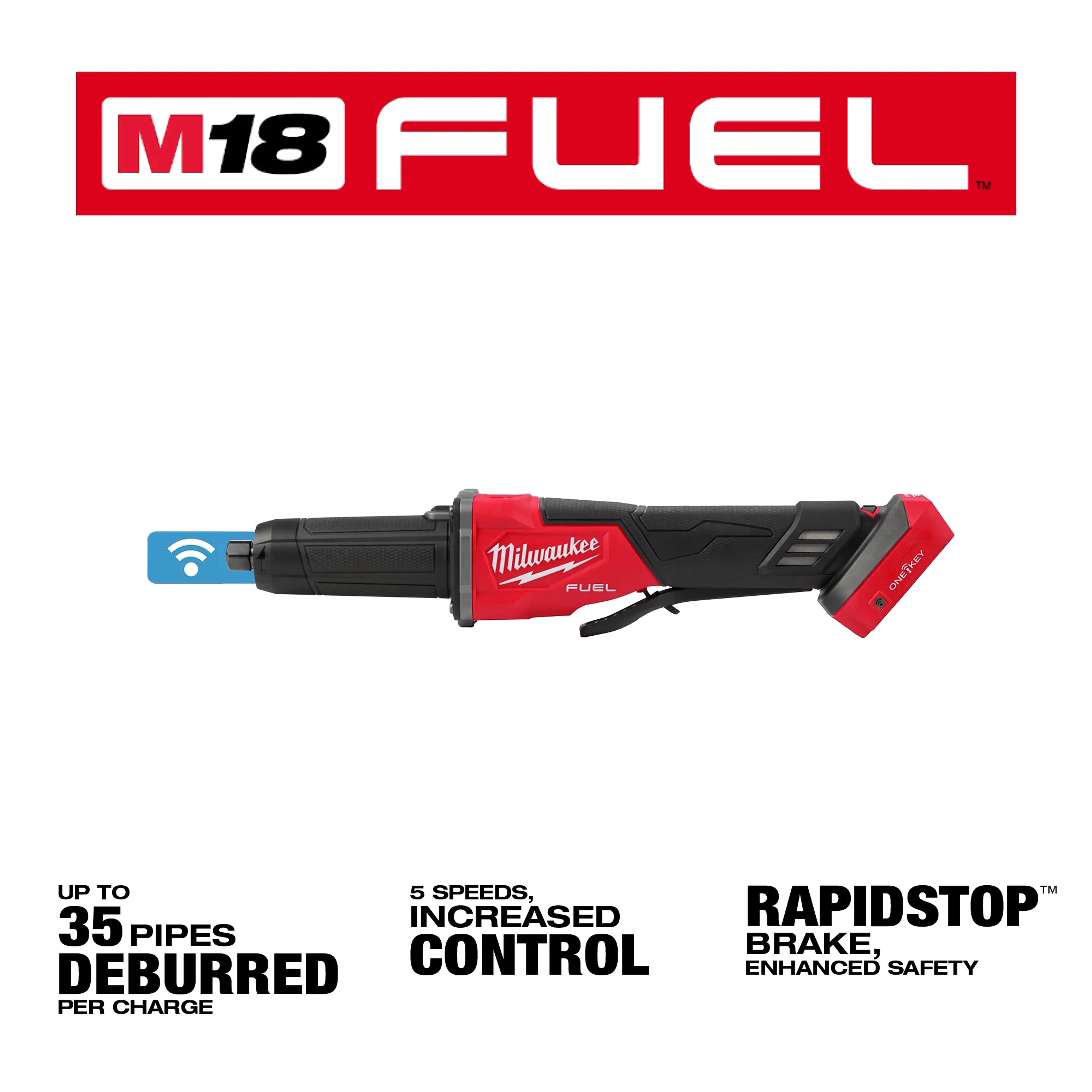 Milwaukee 2984-20 M18 FUEL Die Grinder, Paddle Switch w/ One-Key - Ace Tool Group - Milwaukee