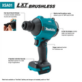 Makita XSA01Z 18V LXT Brushless Cordless High Speed Blower/Inflator (Tool Only) - Ace Tool Group - Makita