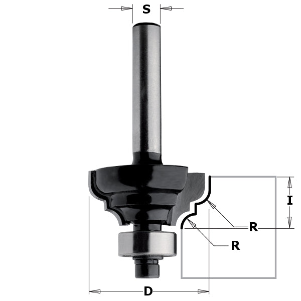 CMT 84403 Contractor Classical Ogee Bit, 1-inch Diameter, 1/8-inch Radius, 1/4-inch Shank - Ace Tool Group - CMT