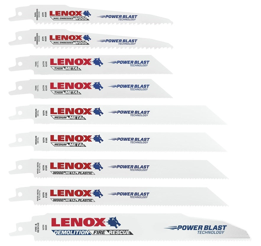 Lenox Tools General Purpose Reciprocating Saw Blade Kit With Bonus Storage Case 9-Piece Set - Ace Tool Group - Lenox
