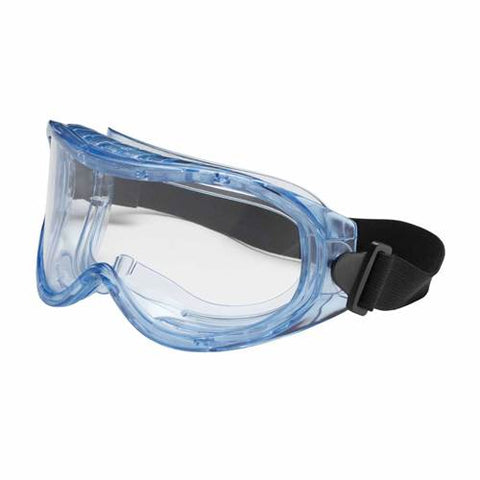 PIP 251-5300-000 Contempo Goggle, Indirect Vent, Clear Polycarbonate Lens, Anti-Scratch, Light Blue Transparent Pvc Frame, Otg, 1" Wide -12 Pack - Ace Tool Group - Protective Industrial Products