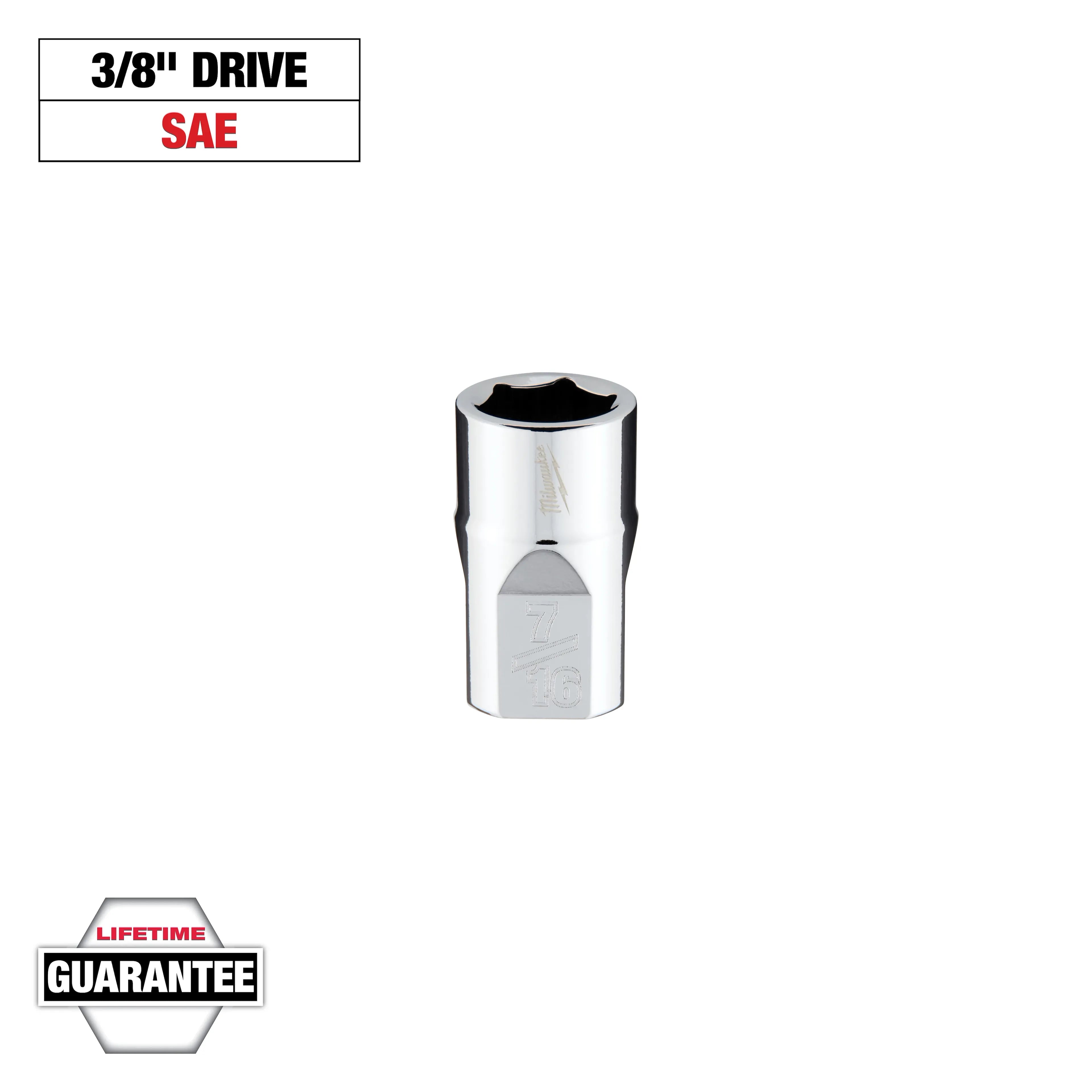 Milwaukee 45-34-9063 3/8 in. Drive 7/16 in. SAE 6-Point Socket - Ace Tool Group - Milwaukee
