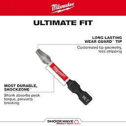 Milwaukee 48-32-4622 SHOCKWAVE 6 in. SQ1 Impact Driver Bit 3 Pack - Ace Tool Group - Milwaukee