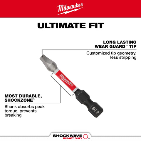 Milwaukee 48-32-4575 SHOCKWAVE 3.5 in. SQ1 Impact Driver Bits 6PK