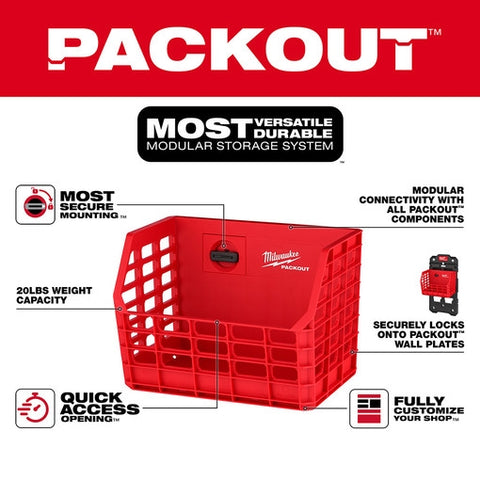 Milwaukee 48-22-8342 PACKOUT  Compact Wall Basket 4 Pack - Ace Tool Group - Milwaukee