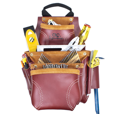 CLC 21687 CONSTRUCTION WORKER'S HEAVY-DUTY LEATHER NAIL & TOOL BAG - Ace Tool Group - CLC