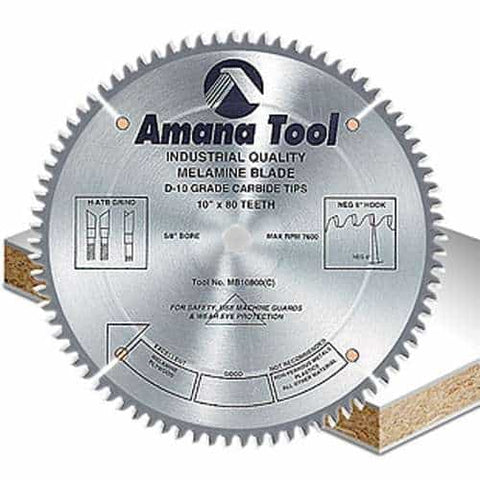 Amana Tool Mb10800 10"/80T Melamine Blade H-A.T.B - Ace Tool Group - Amana Tool