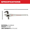 Milwaukee 48-22-7185 18" Al Offset Pipe Wrench - Ace Tool Group - Milwaukee