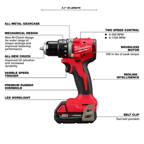 Milwaukee 3601-21P M18 1/2 in. Drill/Driver Kit