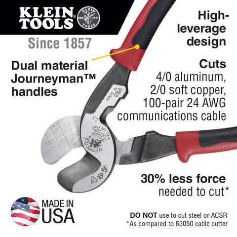 Klein Tools J63225N High-Leverage Cable Cutter - Ace Tool Group - Klein