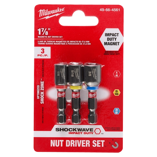 Milwaukee 49-66-4561 SHOCKWAVE Impact Duty 1-7/8" Magnetic Nut Driver Set 3PC - Ace Tool Group - Milwaukee