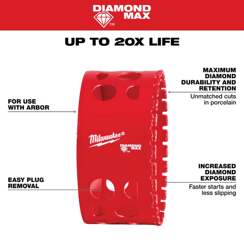 Milwaukee 49-56-5678  3-1/2" Diamond Max Hole Saw - Ace Tool Group - Milwaukee