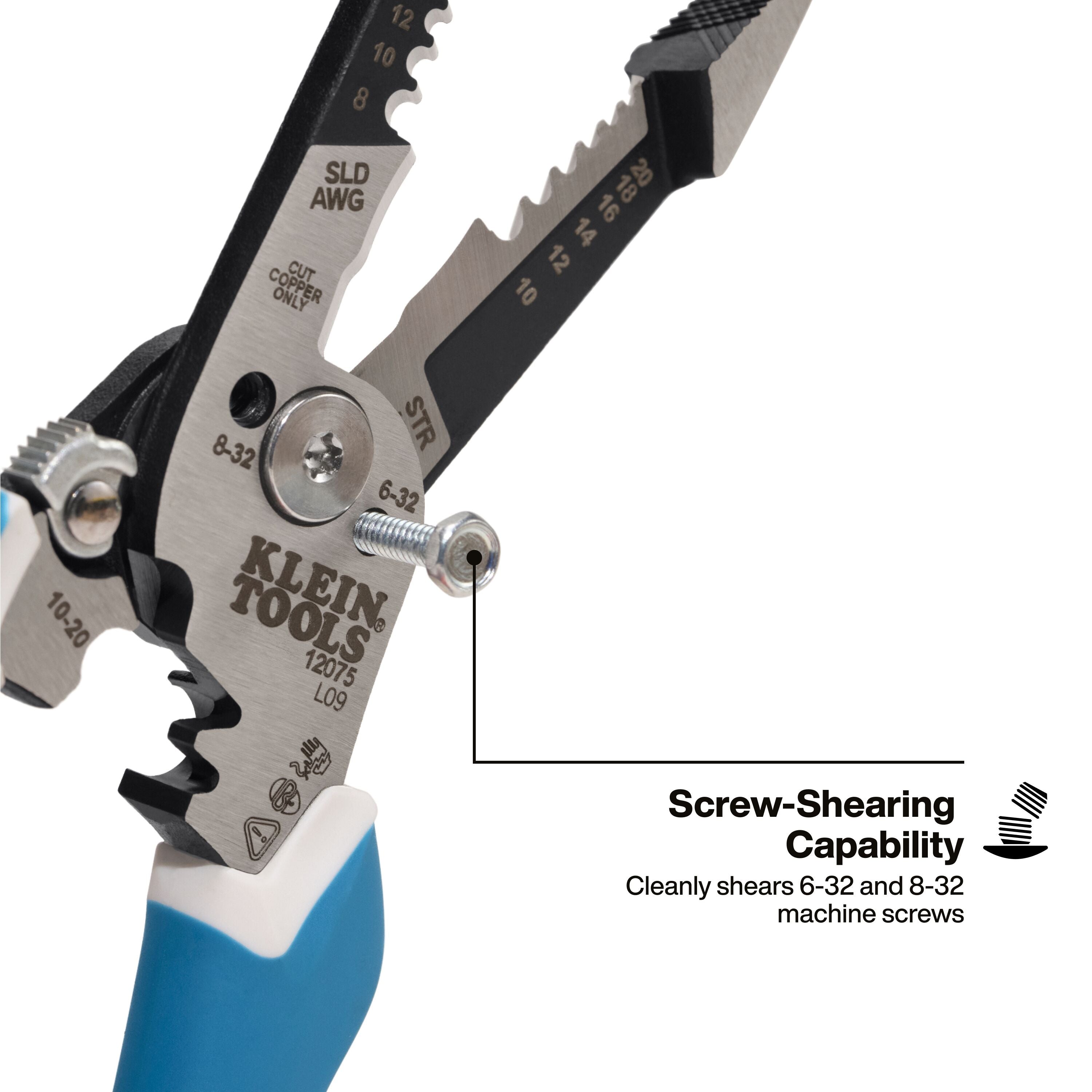 Klein 12075 Slim Forged Wire Stripper/Cutter, Straight Handle
