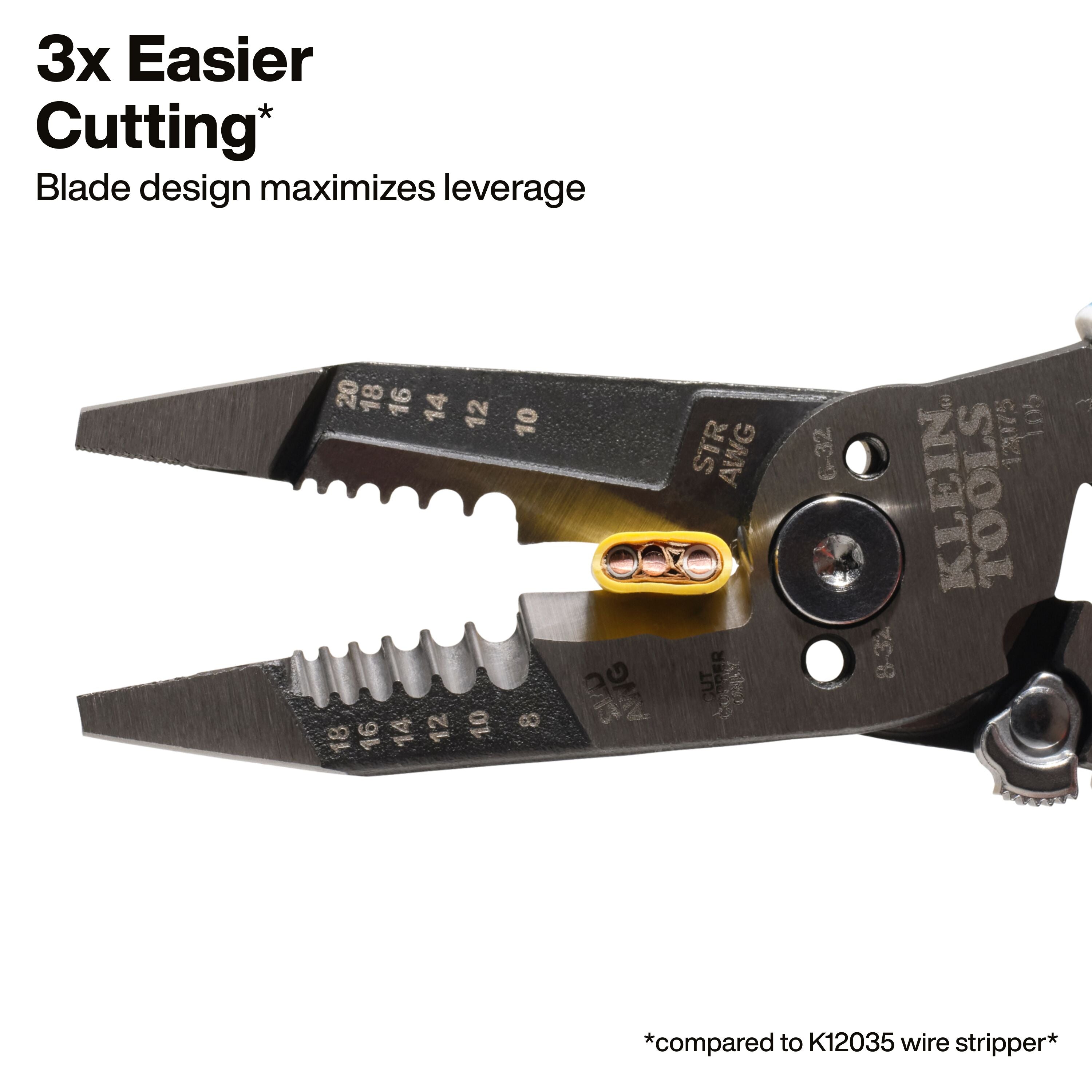 Klein 12075 Slim Forged Wire Stripper/Cutter, Straight Handle