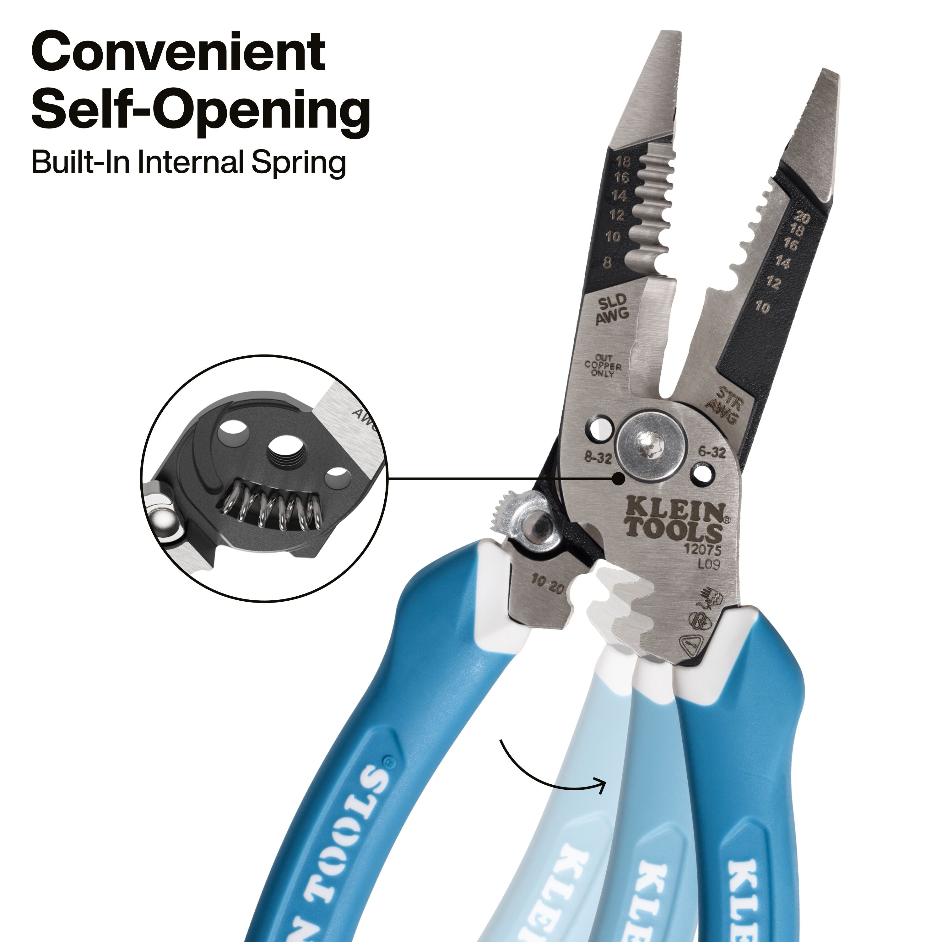 Klein 12075 Slim Forged Wire Stripper/Cutter, Straight Handle