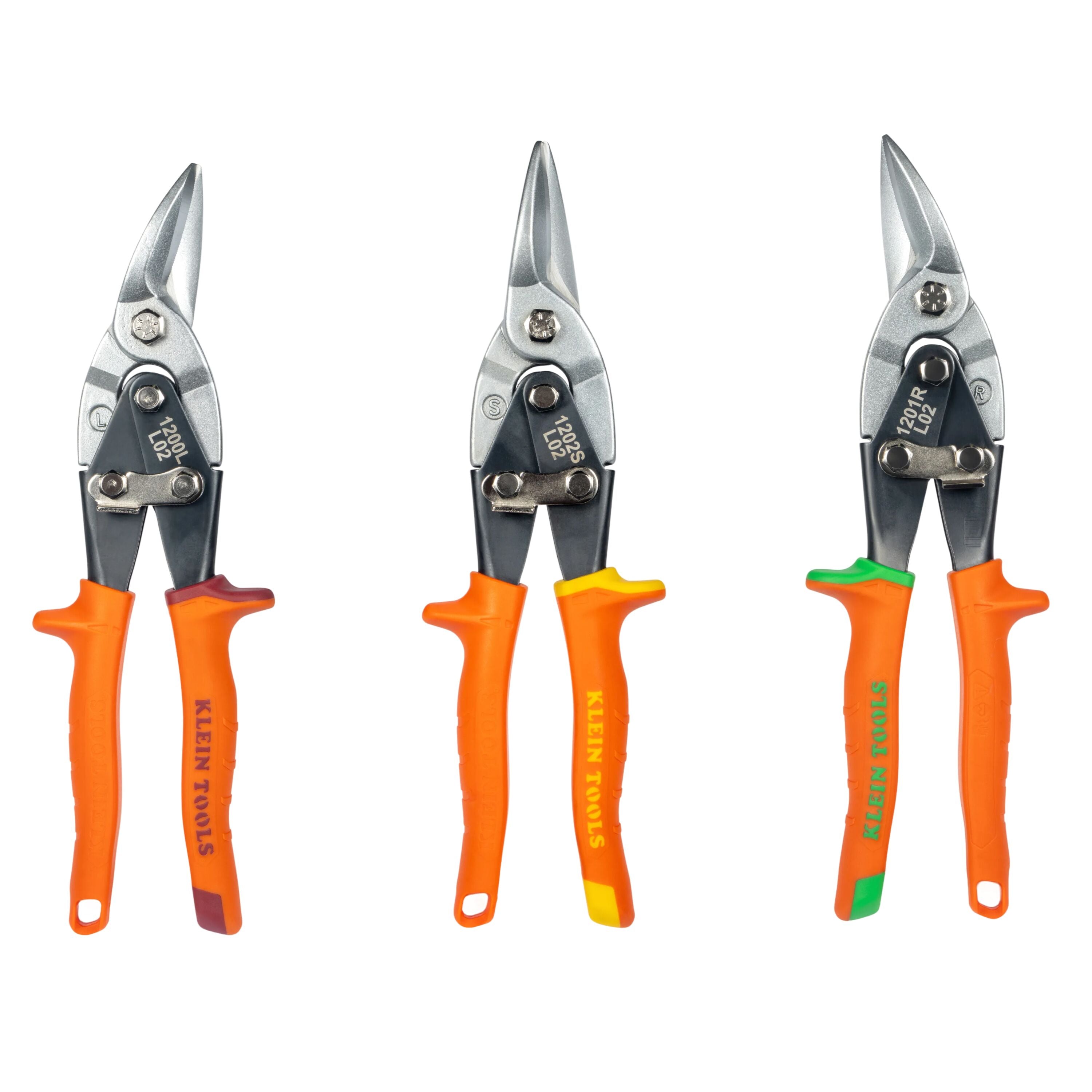 Klein 120AVSKIT Aviation Snips, Forged Steel Blade, Left, Right, Straight, 3-Pack - Ace Tool Group - Klein