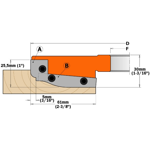 CMT 695.013.A2 Pair of Profiled Knives for Professional Raised Panel Cutter Head - Ace Tool Group - CMT