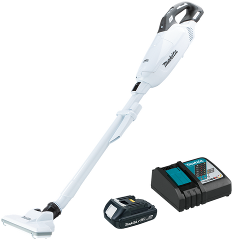 18V LXT Lithium-ion Compact Brushless Cordless 4 -Speed Vacuum Kit, w/ Push Button and Dust Bag, with one battery (2.0Ah) - Ace Tool Group - Makita