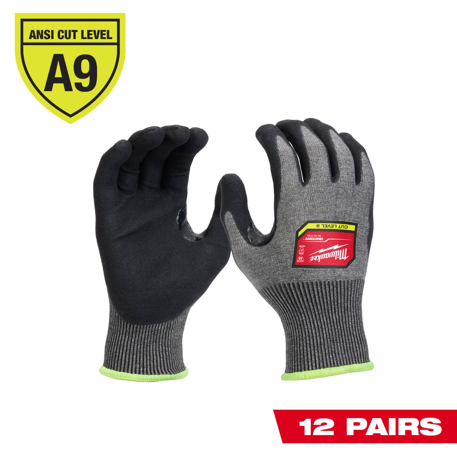 Milwaukee 12 Pair Cut Level 9 High-Dexterity Nitrile Dipped Gloves - Ace Tool Group - Milwaukee
