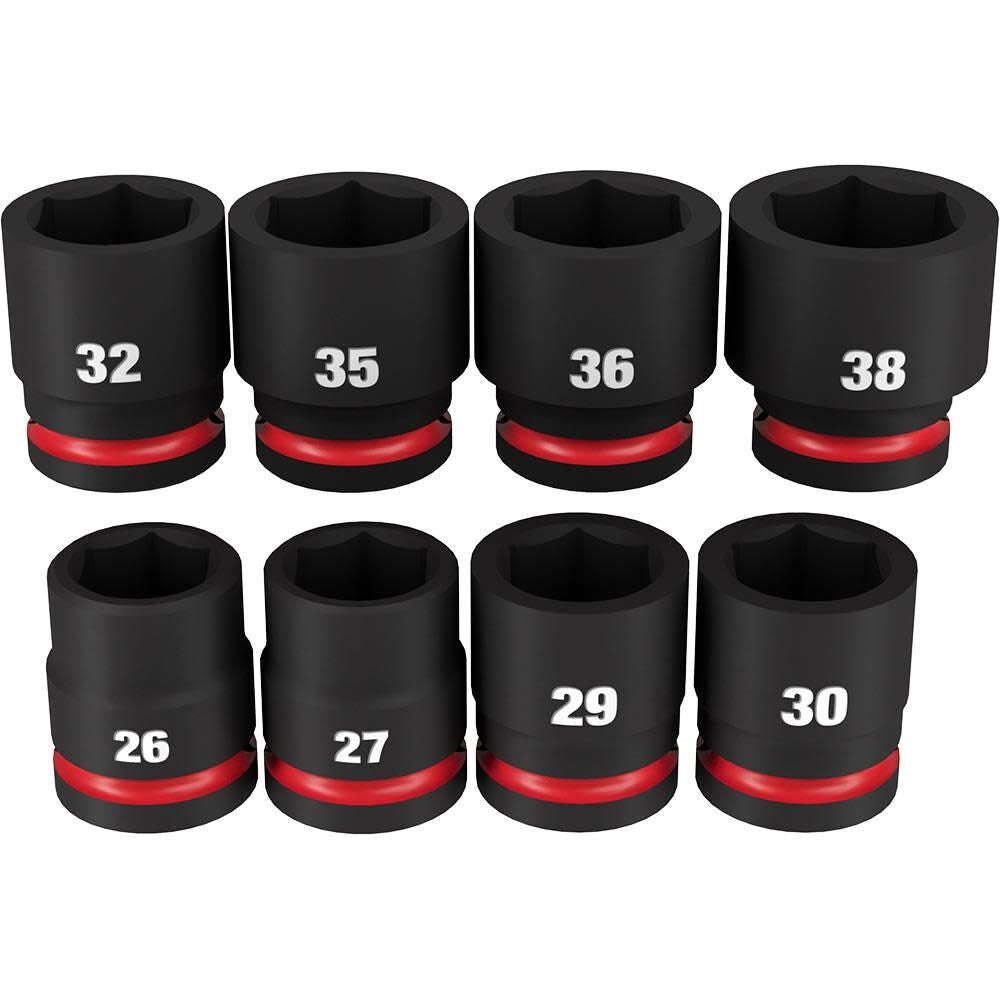 Milwaukee 49-66-7019 8PCSHOCKWAVE Impact Duty 3/4" Drive Metric Standard 6 Point Socket Set - Ace Tool Group - Milwaukee